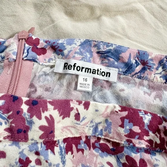 Reformation Purple Floral Skirt size 16 - Picture 5 of 5